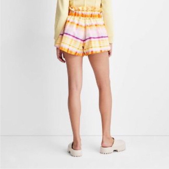 Future Collective Pastel Stripe Tie-Waist Paperbag Shorts - Picture 4 of 10